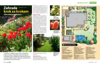 Ukázka první dvoustrany seriálu Zahrada krok za krokem, díl Základní kompozice