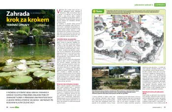 Ukázka první dvoustrany seriálu Zahrada krok za krokem, díl Terénní úpravy