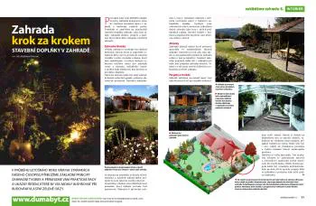 Ukázka první dvoustrany seriálu Zahrada krok za krokem, díl Stavební doplňky v zahradě