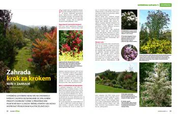 Ukázka první dvoustrany seriálu Zahrada krok za krokem, díl Keře v zahradě
